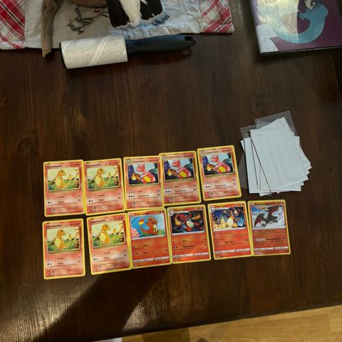 Radiant Charizard + charmander, charmeleon+ pokemon sleeves