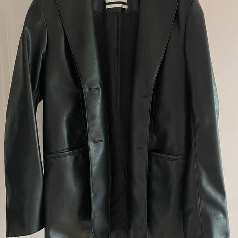 Faux leather blazer