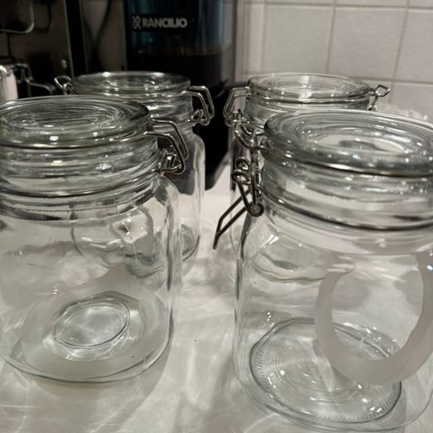 4 glasskrukker fra Clas Ohlson