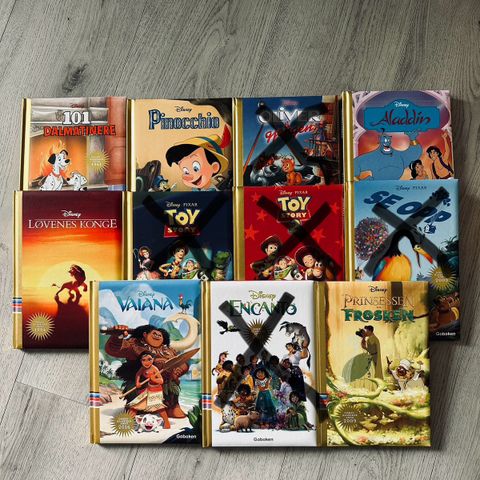 6 stk DISNEYBØKER & 2 stk LYDBØKER