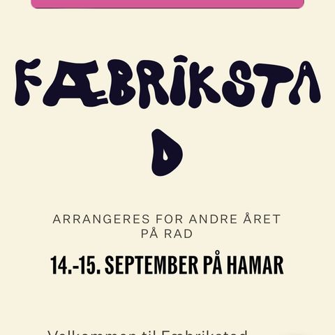 2 festivalpass til Fæbrikstad selges samlet 14-15 september