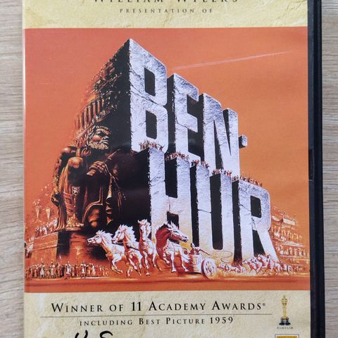 Dvd. Ben Hur. Charles Heston. Drama/Adventure. Norsk tekst.