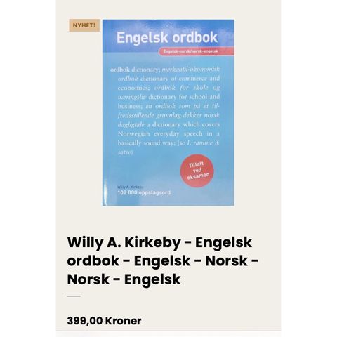 Engelsk ordbok av Willy Kirkeby