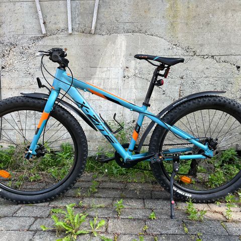 Barnesykkel X-Zite fatbike MTB alu 26" 7-speed blå/orange,  rammehøyde 36cm