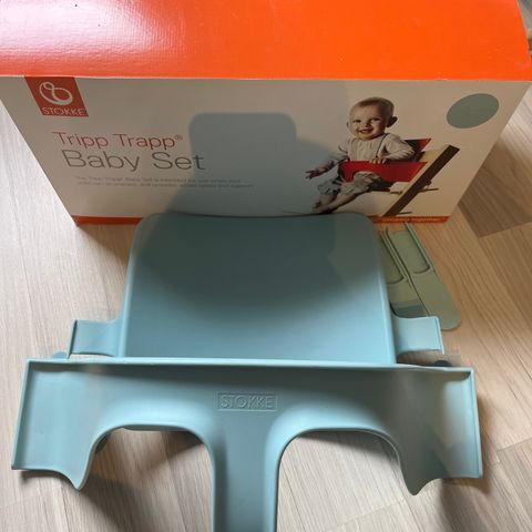 Stokke baby set Aqua blue i meget god stand (m/eske)