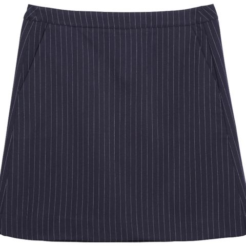 Marineblått skjørt med pinstripes