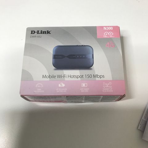 D-Link DWR- 932 4G LTE wifi ruter/Hotspot 150Mbps