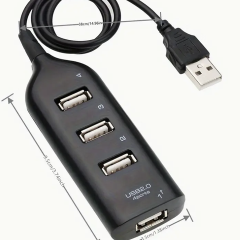 Høyhastighets USB Hub 4 Port USB 2.0