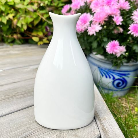 Porsgrund - retro hvit vase/peanøttkrukke