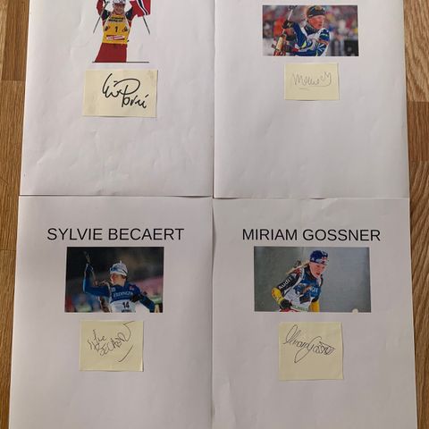 Autografer av 7 kvinnelige skiskyttere selges