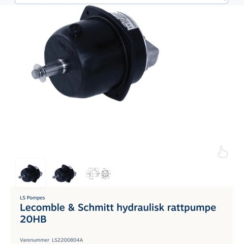 Hydraulisk rattpumpe til båt