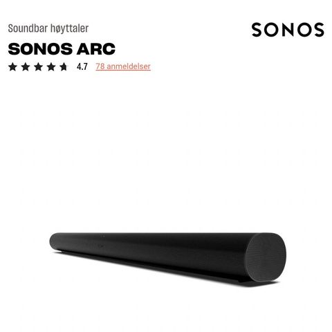 Sonos Arc sort lydplanke ønskes byttet til hvit