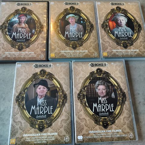 Miss Marple ( DVD) Boks 1 - 5 - Norsk tekst - Over 30 timer