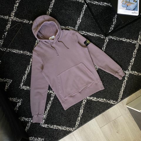 Stone Island Purple Hooded Brushed Cotton Fleece Lilla Hettegenser Str. S