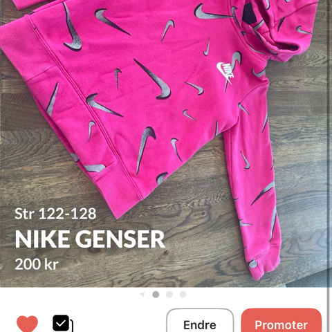 Nike genser , hoodie . Str 122