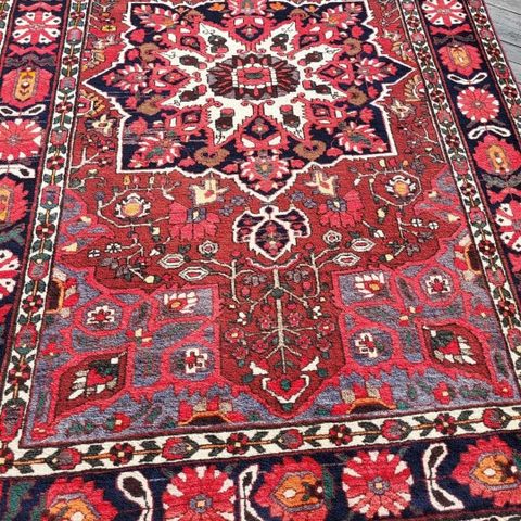 Ny vask Stor vintage persisk teppe heriz håndknittet 210x310cm som ny