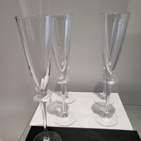 champagneglassfløyten krystal 4 stk