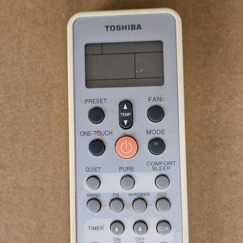 Toshiba fjernkontroll/varmepumpe