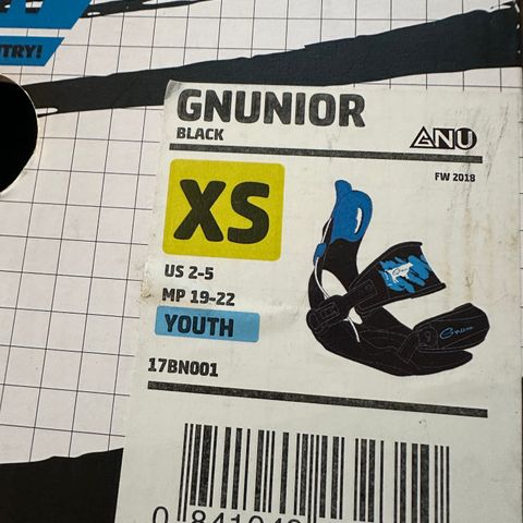 GNUNIOR kids snowboard bindinger