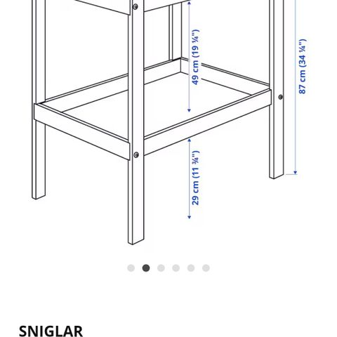 Stellebord med stellematte og tilbehør fra Ikea