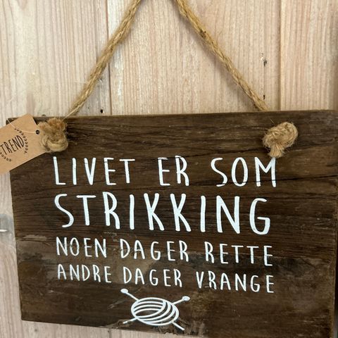 Skilt for strikkere