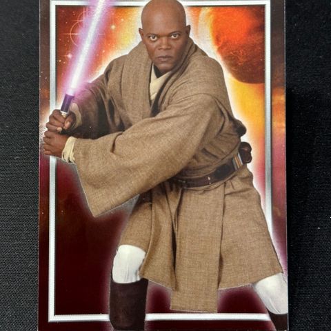 Star Wars Attack of the Clones Topps Trading Card: Mace Windu (holo) (C8)