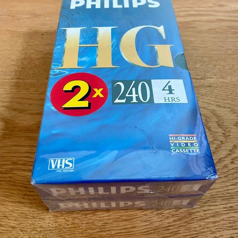 Philips opptakskassetter VHS forseglet 2 stk.