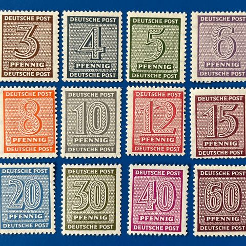 Tyskland West-Sachsen 1945 Michel 126Xw-137Xw postfrisk