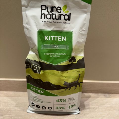 2 kg sekk pure natural kitten kattemat