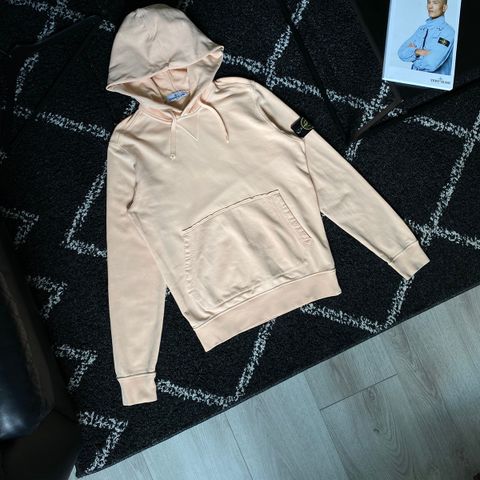 Stone Island Hooded Peach Sweater Lyserosa Hettegenser Str. M