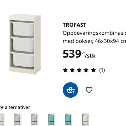 Trofast hylle- kan følge med kasser