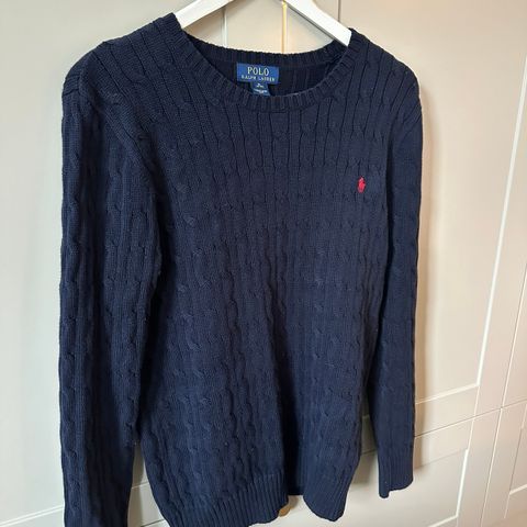 Polo Ralph Lauren Kabel-knit Cotton flettegenser XL/ 18-20 år