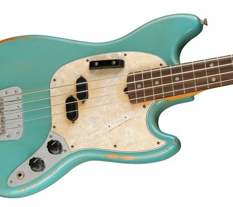 Fender JMJ Road Worn Mustang Bass Rosewood Fingerboard Faded Daphne Blue 2022