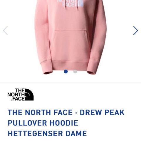 The North face genser i kjempefin rosafarge selges.