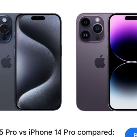 Ønsker iPhone 15 pro iPhone 14 PRO bare PRO kanske også Max