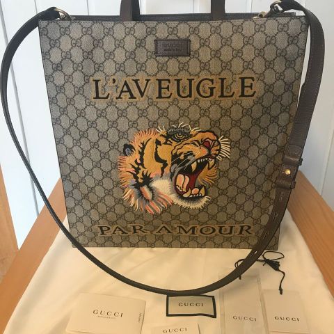 GUCCI CANVAS TOTEBAG TIGER