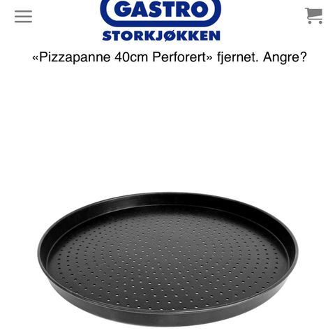 Ubrukte perforerte pizzapanner 40 cm (NY PRIS)!