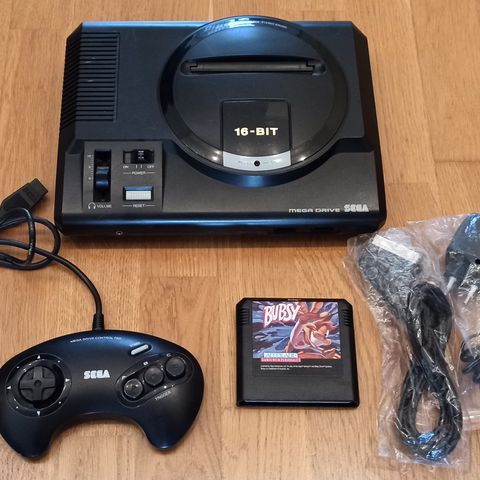 Sega Mega Drive 1 med Bubsy spillet