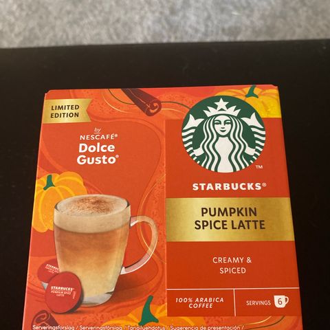 Limited edt. Starbucks pumpkin spice latte. Dolce gusto kapsler