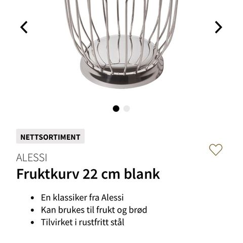 Alessi fruktkurv 22 cm - som ny