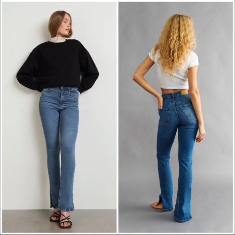 2 Molly petite slit jeans - Str. S - Selges samlet - En er ny og en er brukt!