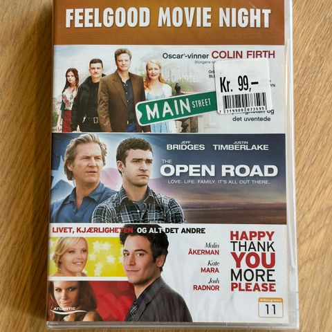 FEELGOOD MOVIE NIGHT - Ny i plast! (3 filmer)