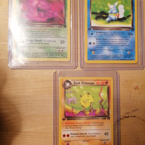 Pokemonkort 3stk first edition