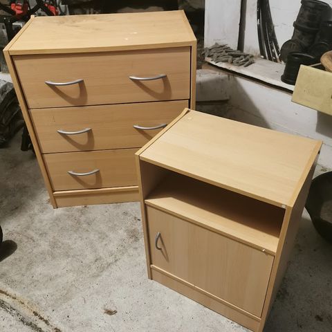 Chest of drawers and night table for sale