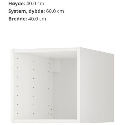 5 stk. 40x40 IKEA Metod skrog