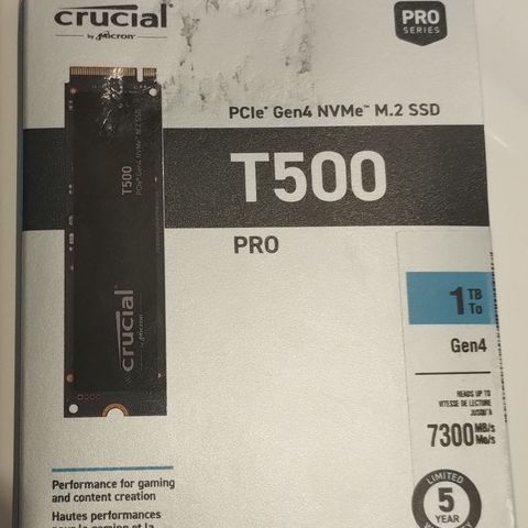 M.2 SSD 1tb helt ny uåpnet