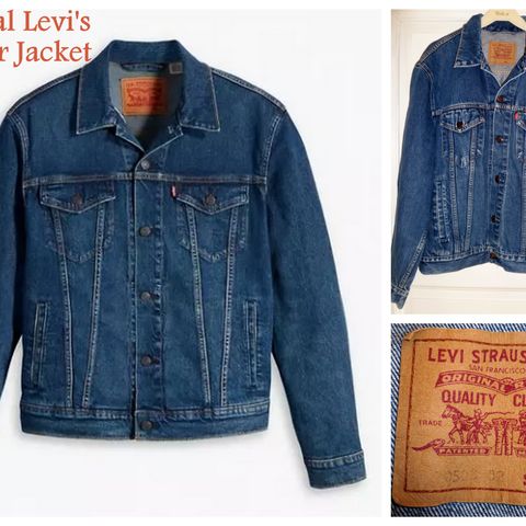 ORIGINAL RETRO LEVI'S TRUCKER JACKET I VELDIG BRA STAND * RØYKFRITT HJEM