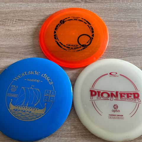 3 stk forskjellige frisbee golf discs