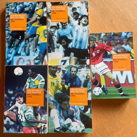 ‘VM i fotball’ 1982, 1986, 1990, 1994 og 1998 (Michelet/Solstad)