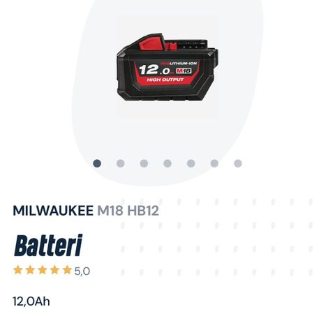 Milwaukee 18v 12ah batteri